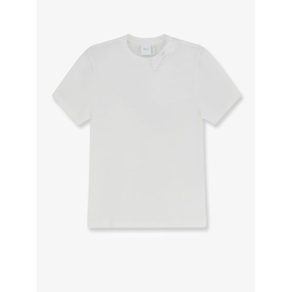 Dior Women Cotton T-Shirt With Grosgrain Bow Detail